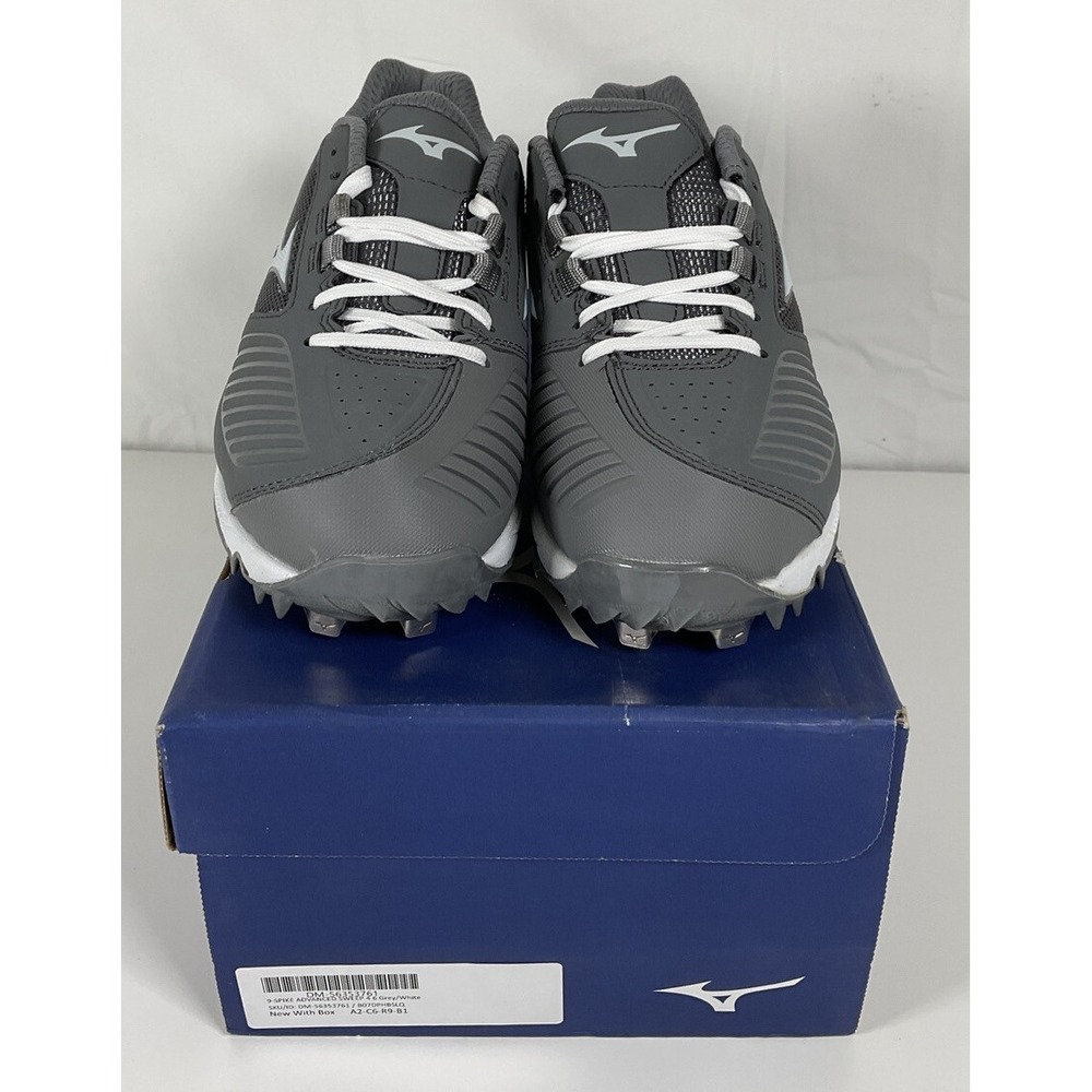 NIB Women's Mizuno 9 Spike Adv Sweep 4 Metal Softball Cleats Shoes‎ Gray Size 6